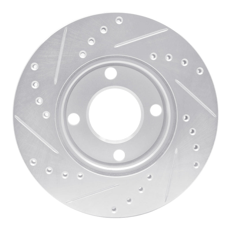 DFC 84-87 Audi 4000 Quattro Front Right Drilled & Slotted Silver Brake Rotor