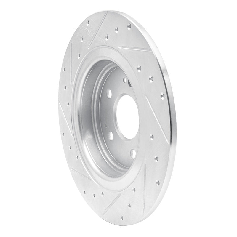 R1 17-20 Acura MDX Rear Right Drilled & Slotted Silver Brake Rotor
