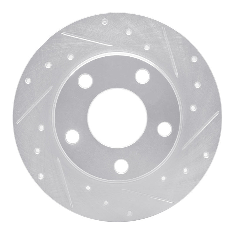 R1 99-05 Audi A6 Quattro Rear Right Drilled & Slotted Silver Brake Rotor