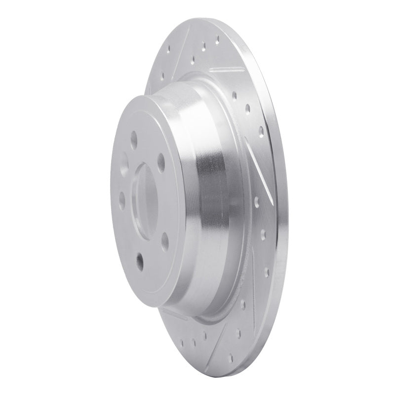 DFC 13-15 Land Rover LR2 Rear Left Drilled & Slotted Silver Brake Rotor
