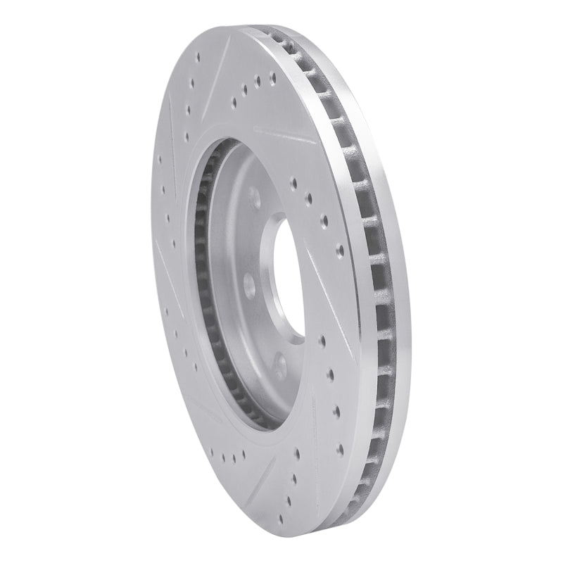 R1 05-21 Nissan Frontier Front Right Drilled & Slotted Silver Brake Rotor