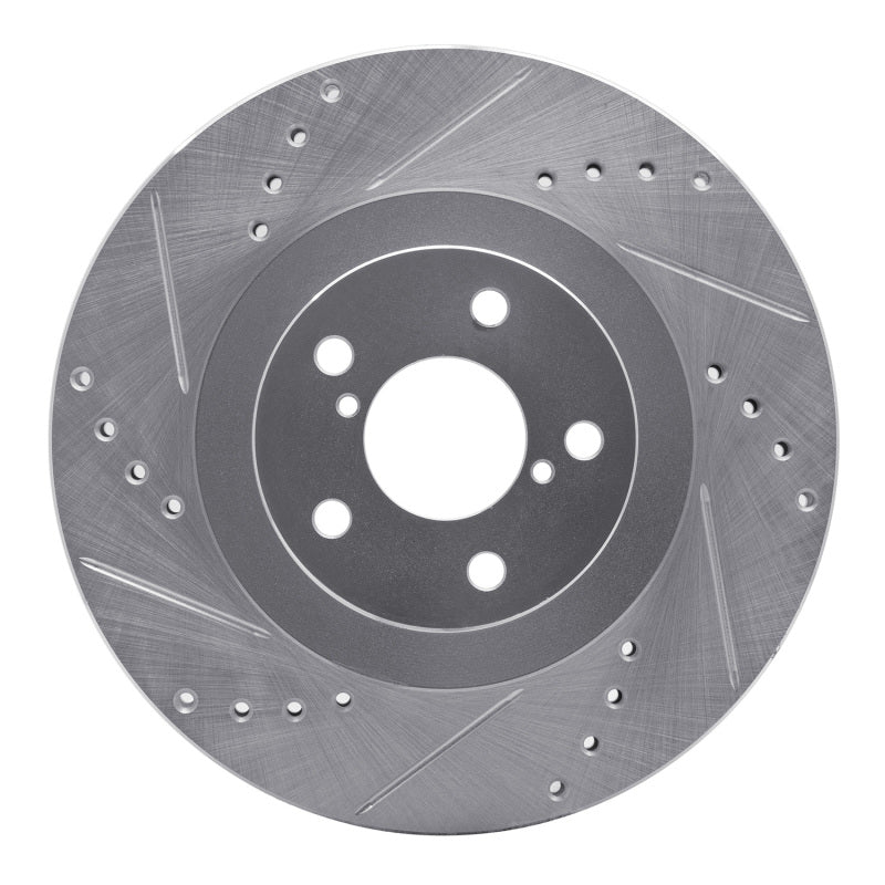 DFC 01-08 Saab 9-2X Front Left Drilled & Slotted Silver Brake Rotor
