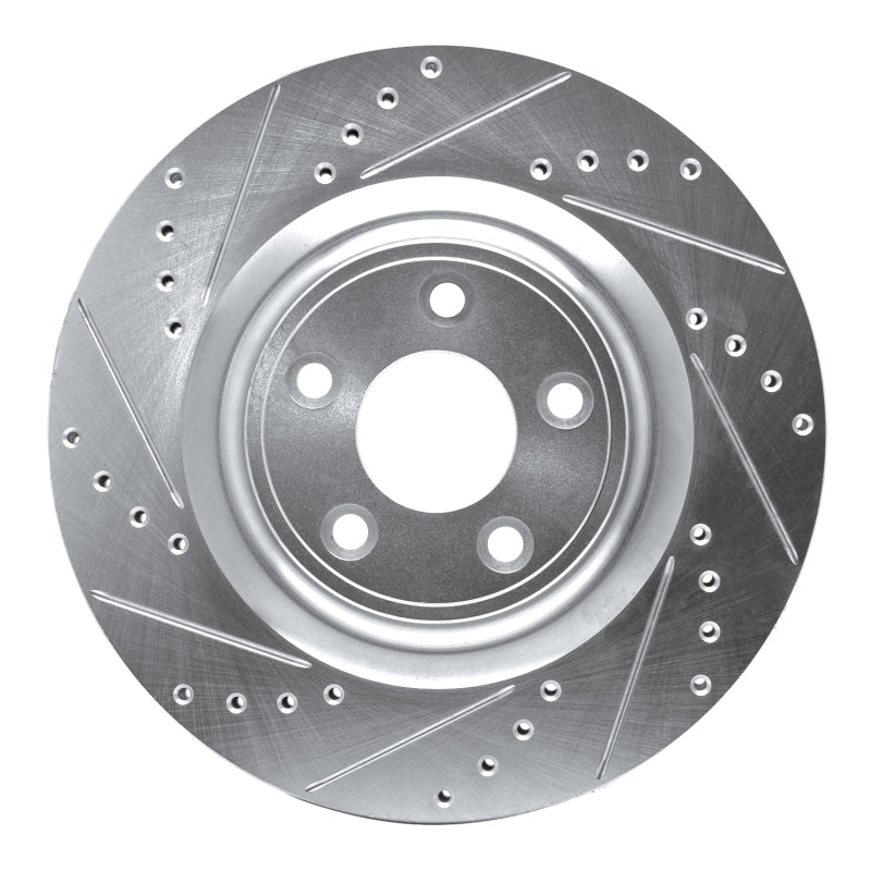 DFC 14-21 Jaguar XJ Rear Left Drilled & Slotted Silver Brake Rotor