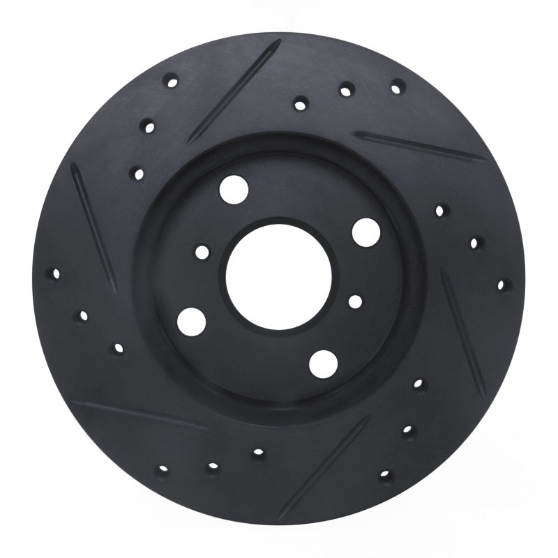 R1 90-91 Toyota Celica Front Right Drilled & Slotted Black Brake Rotor