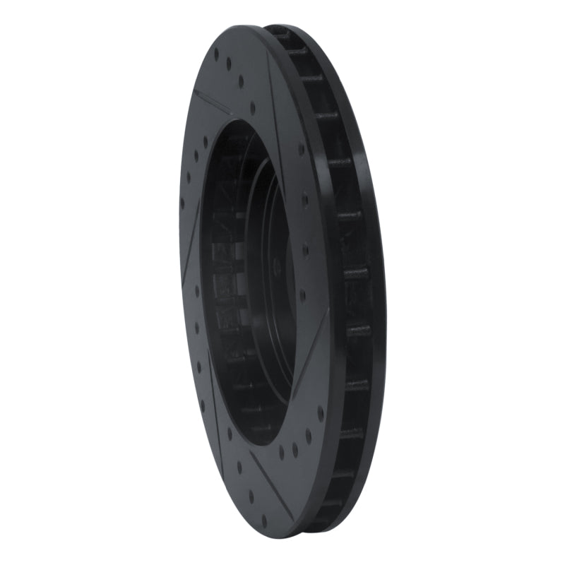 R1 91-93 Dodge STEALTH Front Left Drilled & Slotted Black Brake Rotor