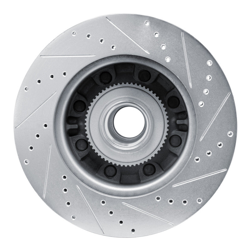 R1 08-25 Ford E-150 Front Left Drilled & Slotted Silver Brake Rotor