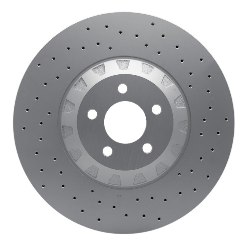 R1 16-18 Ford Mustang Left Front Drilled GeoSPEC Coated Rotor
