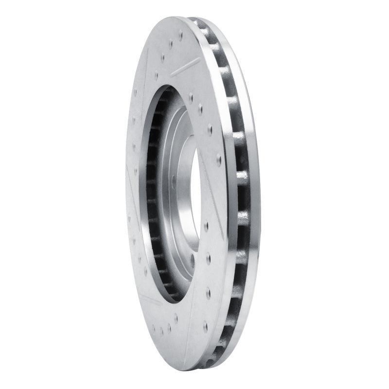 DFC 92-98 Hyundai Tiburon Front Right Drilled & Slotted Silver Brake Rotor