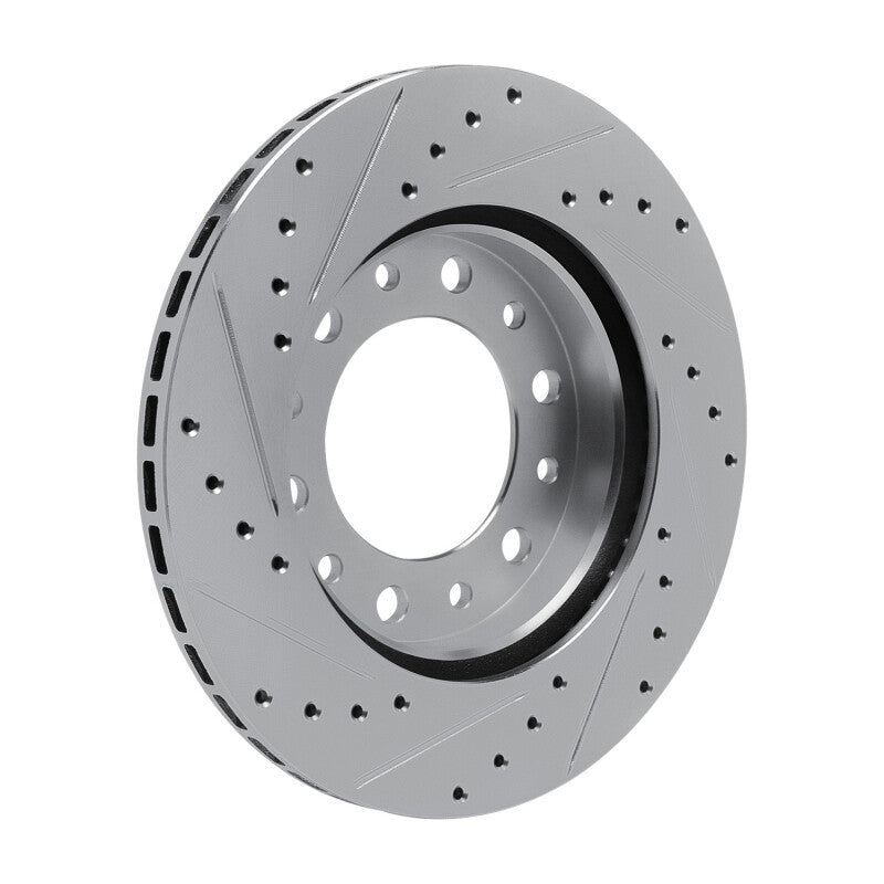 DFC 76-89 Toyota Land Cruiser Front Right Drilled & Slotted Silver Brake Rotor
