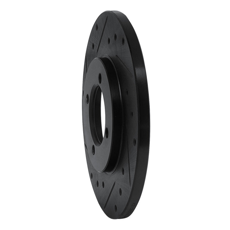 R1 80-83 Toyota Corolla (US/Canada) Front Left Drilled & Slotted Black Brake Rotor