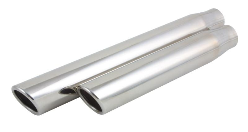Vibrant 3in Round SS Truck/SUV Exhaust Tip (Single Wall Angle Cut) - 2.5in inlet 18in long