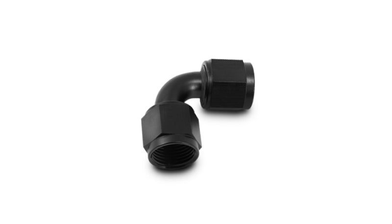 Vibrant -4AN Female 90 Degree Union Adapter (AN to AN) - Anodized Black Only