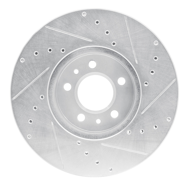 R1 98-02 Ford Crown Victoria Front Left Drilled & Slotted Silver Brake Rotor