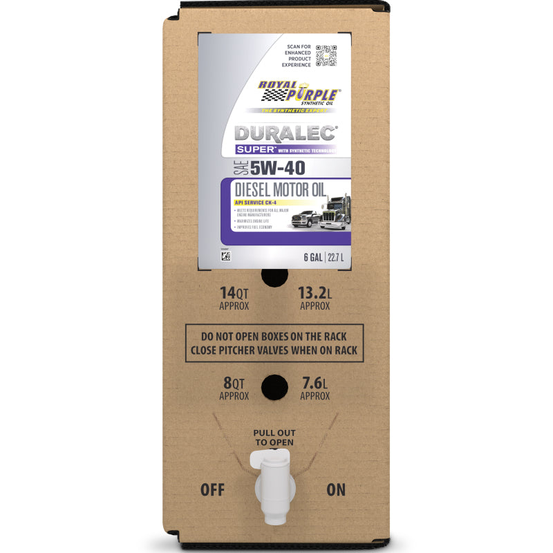 Royal Purple Duralec Super Diesel 5W40 CK-4 Motor Oil - 6 Gallon Bag-In-Box