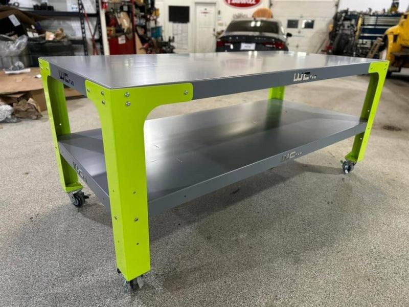 Wehrli Modular Steel Work Bench Top/Shelf Kit - 42in x 90in x .120in Thick (Grey & Raw Steel)