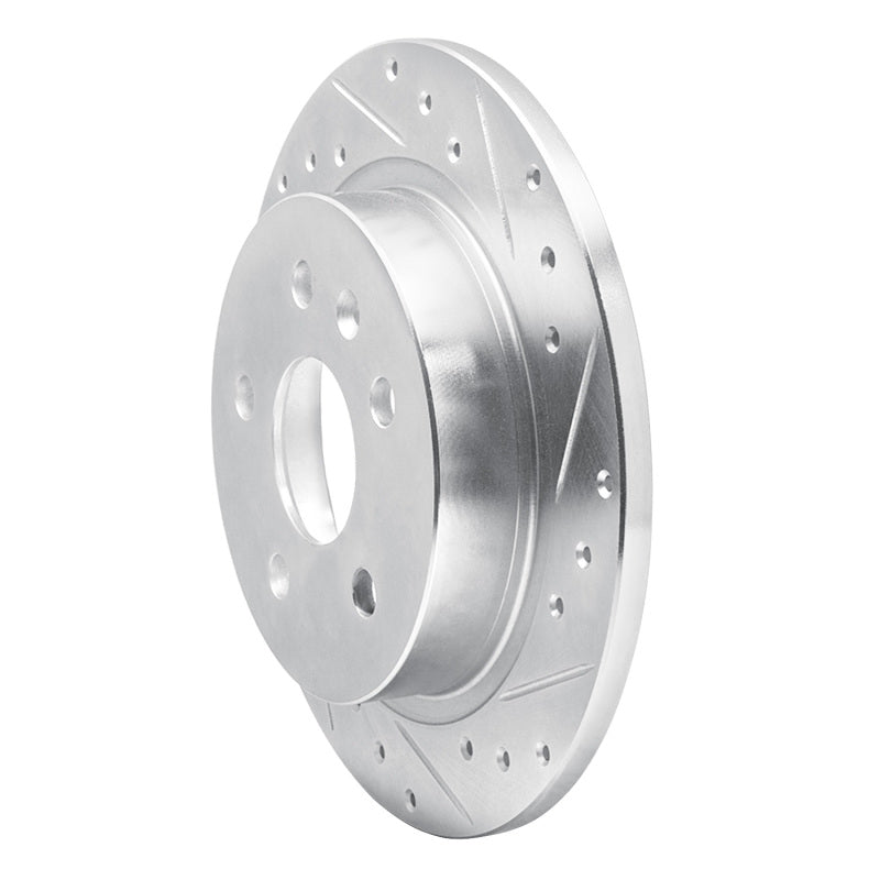 R1 11-16 Buick Regal Rear Right Drilled & Slotted Silver Brake Rotor