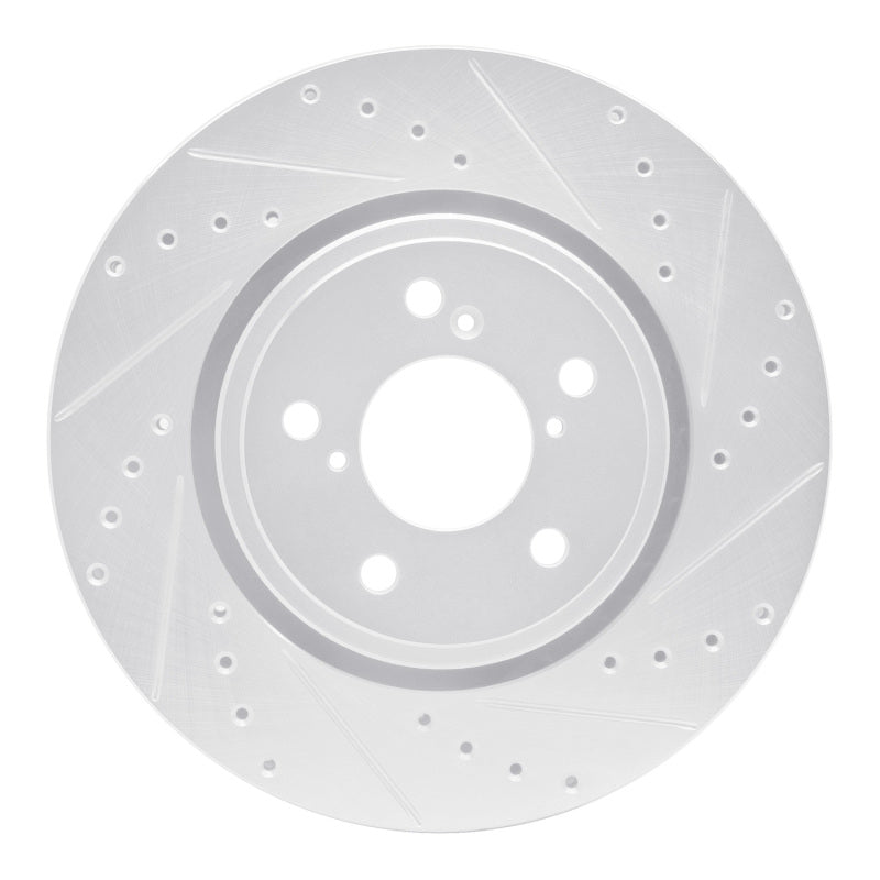 DFC 17-20 Acura MDX Front Right Drilled & Slotted Silver Brake Rotor