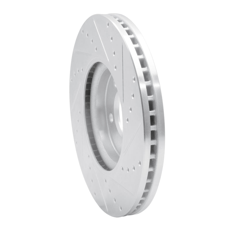 R1 06-08 Jaguar S-Type Front Left Drilled & Slotted Silver Brake Rotor