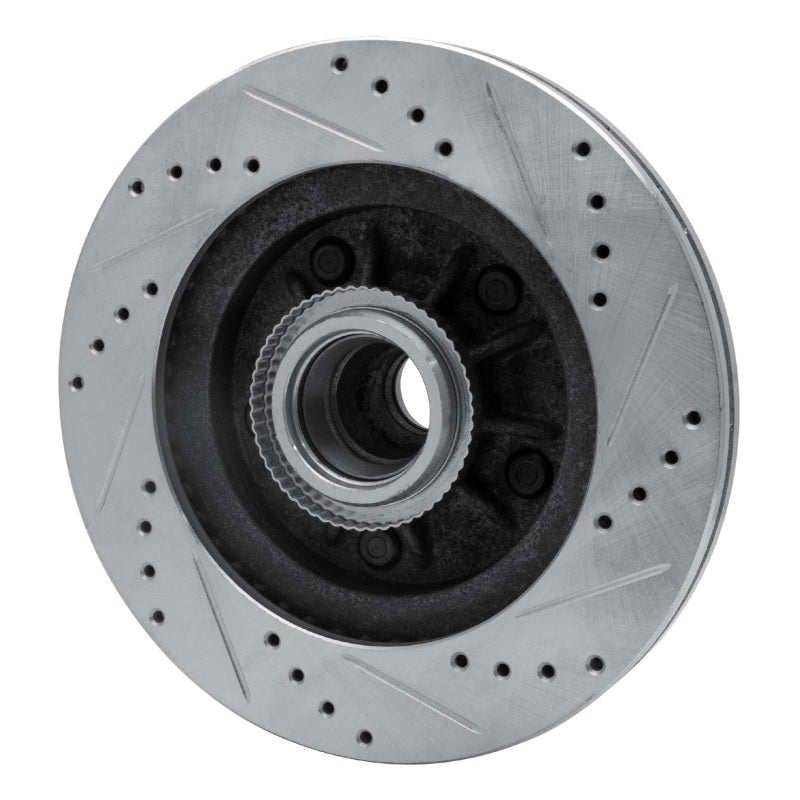 R1 00-04 Ford F-150 RWD Front Left Drilled & Slotted Silver Brake Rotor