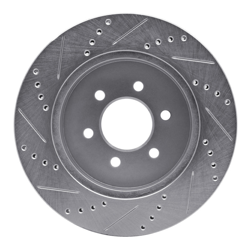 R1 03-04 Dodge DAKOTA 4WD Front Right Drilled & Slotted Silver Brake Rotor