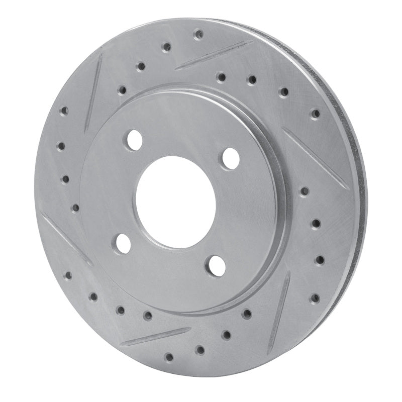 DFC 81-87 Chrysler LeBaron Front Left Drilled & Slotted Silver Brake Rotor