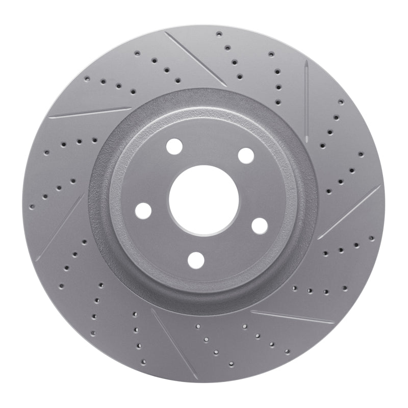R1 12-25 Dodge Durango Front Right Drilled & Slotted Geo-Carbon Rotor