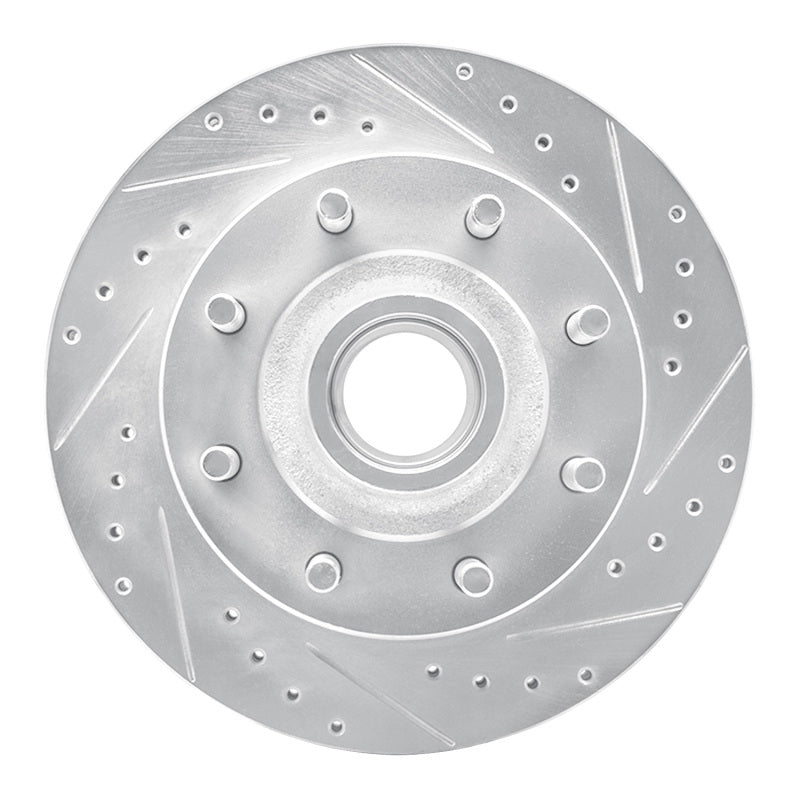 R1 95-04 Ford E-350 Econoline Front Right Drilled & Slotted Silver Brake Rotor