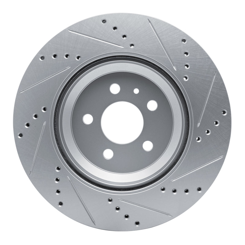 R1 17-25 Tesla Model 3 Rear Left Drilled & Slotted Silver Brake Rotor