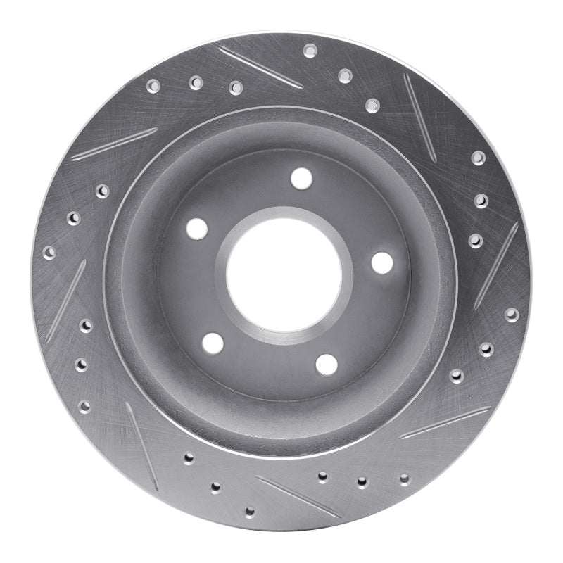 DFC 84-87 Chevrolet Corvette Front Left Drilled & Slotted Silver Brake Rotor