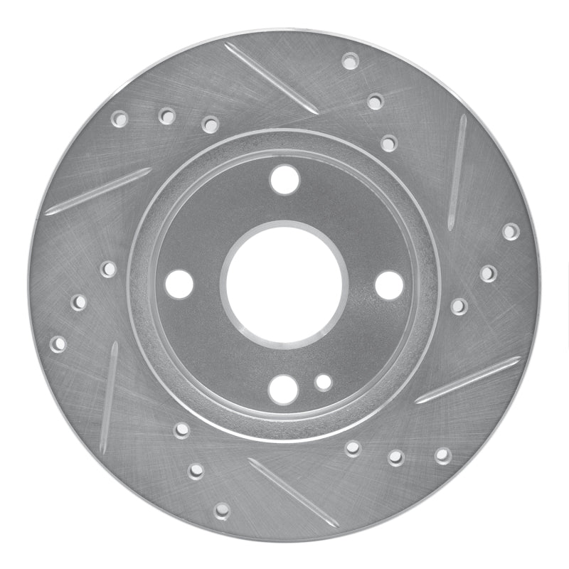 DFC 90-93 Mazda Miata Front Left Drilled & Slotted Silver Brake Rotor