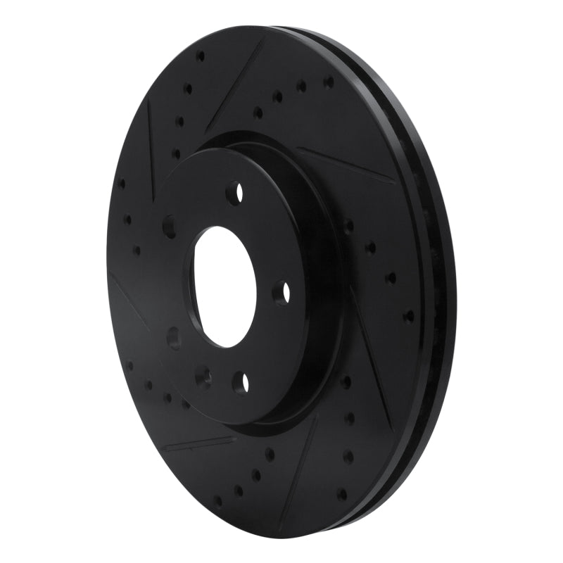 R1 2011-2025 Buick Encore GX Front Left Drilled & Slotted Black Brake Rotor