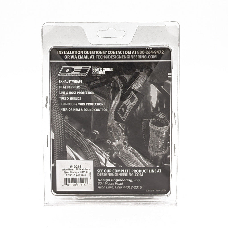 DEI Stainless Clamp 1.88in to 2.19in - Wide Band Clamp 1 per pack
