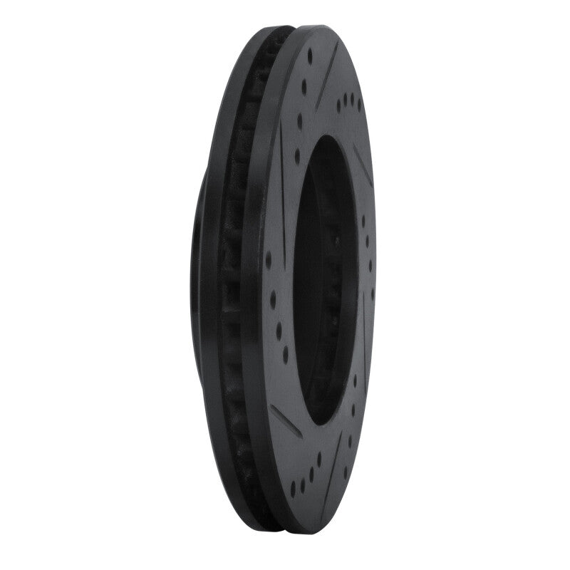 R1 92-01 Toyota Camry Front Right Drilled & Slotted Black Brake Rotor