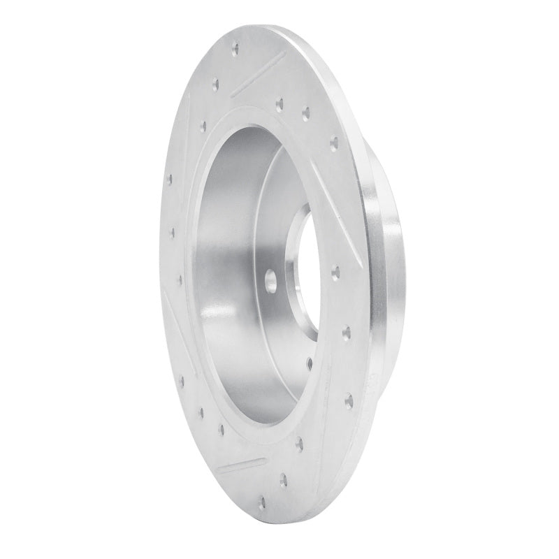 R1 89-98 Nissan 240SX Rear Right Drilled & Slotted Silver Brake Rotor