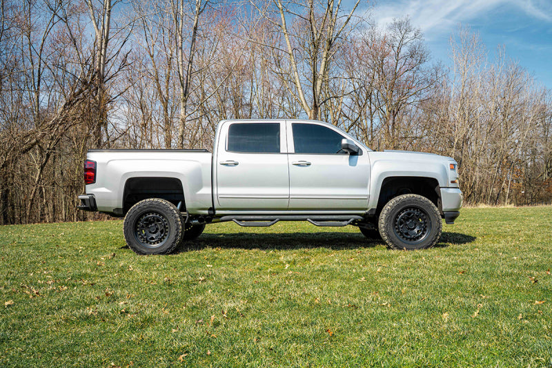 Corsa 14-16 Chevrolet Silverado 3.0in Catback Front Axle Exit Exhaust w/ Twin 4.0in Black Tips