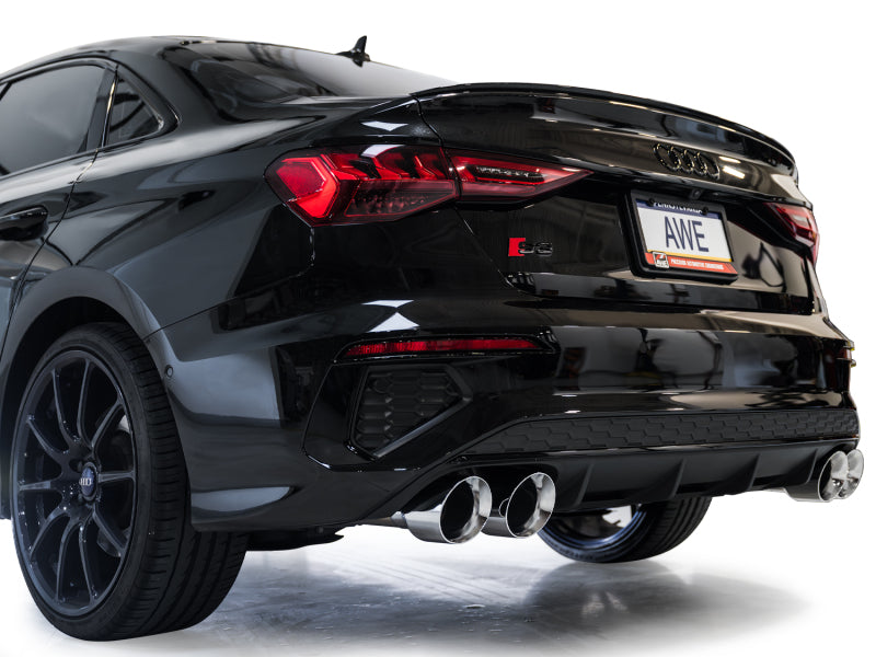 AWE 22-24 Audi 8Y S3 Track Edition Exhaust  - Chrome Silver Tips