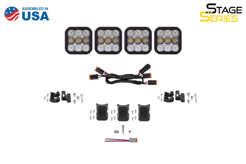 Diode Dynamics SS5 Pro Universal CrossLink 4-Pod Lightbar - White Driving
