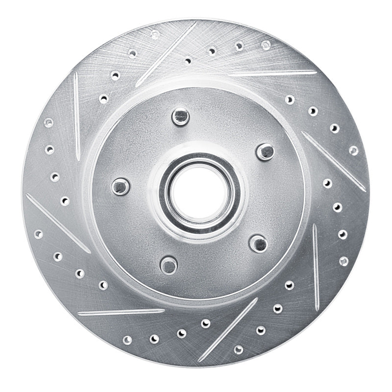 DFC 90-90 Cadillac BROUGHAM Front Left Drilled & Slotted Silver Brake Rotor