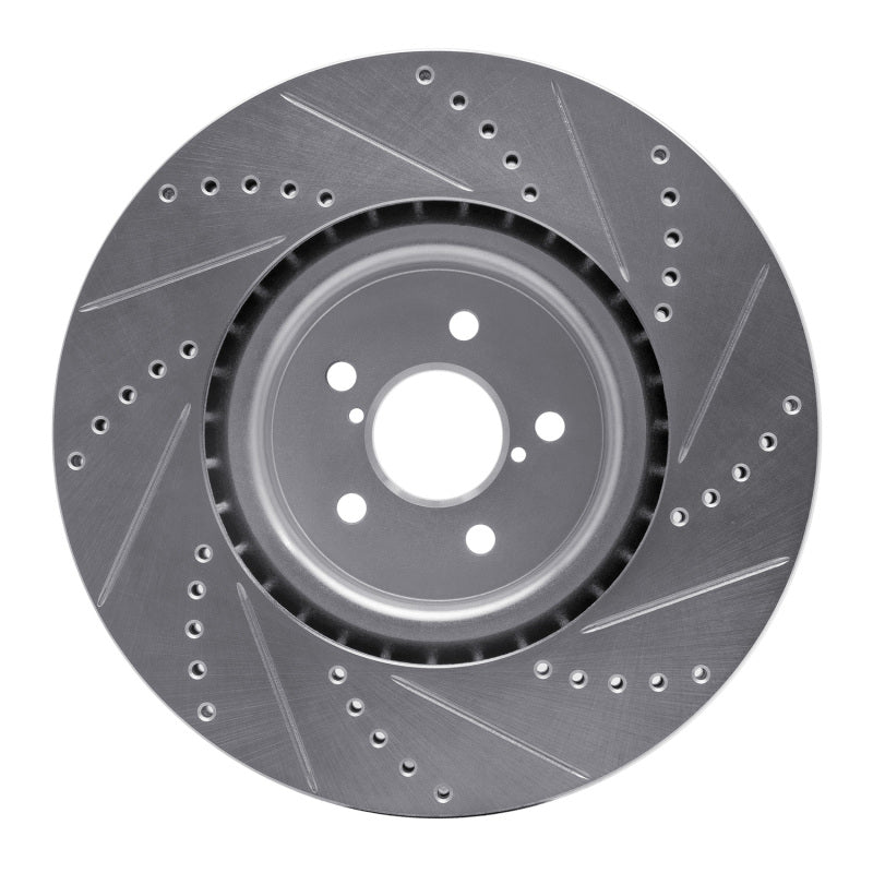 R1 03-25 Subaru BRZ Front Left Drilled & Slotted Silver Brake Rotor