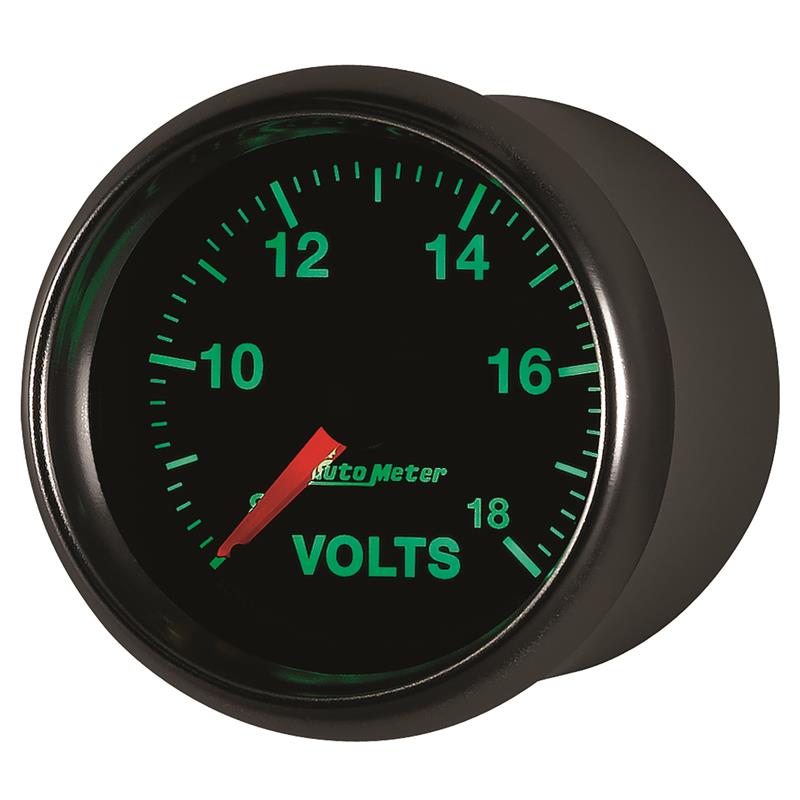 Autometer GS Series 2-1/16in Voltmeter 18V Electrical Gauge Full Sweep