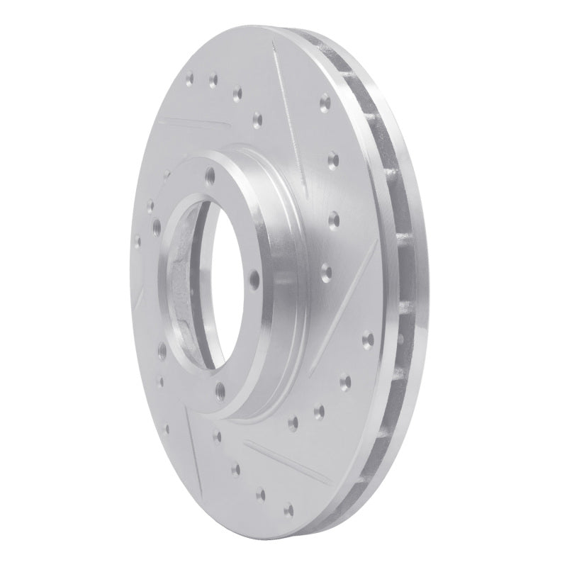 DFC 85-92 Toyota Pickup Front Right Drilled & Slotted Silver Brake Rotor
