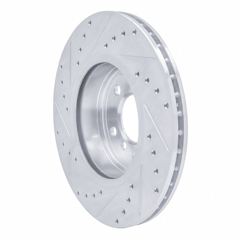 R1 04-10 BMW X3 Front Right Drilled & Slotted Silver Brake Rotor