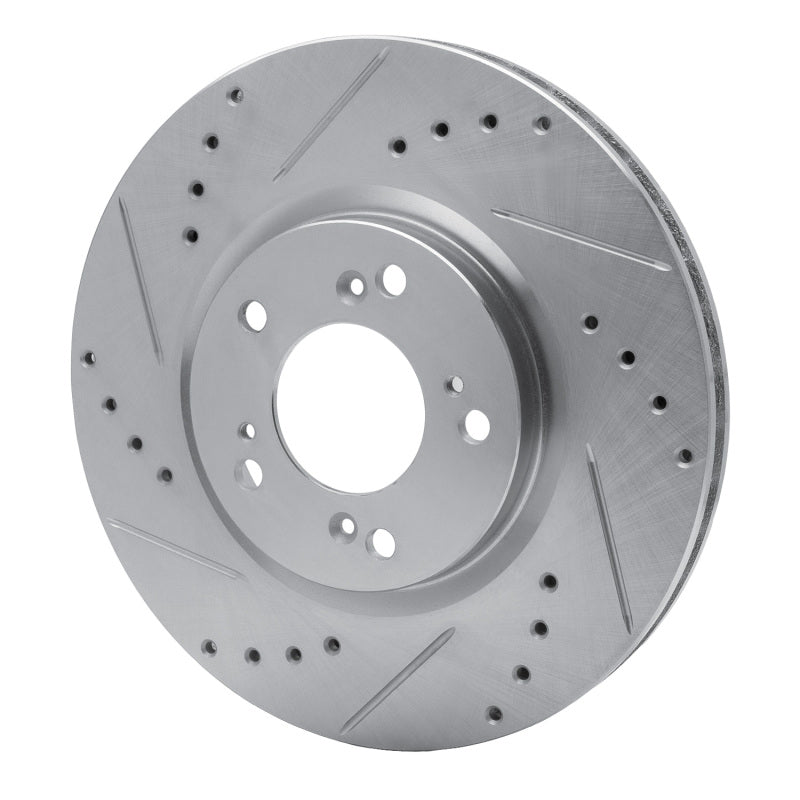 R1 00-09 Honda S2000 Front Left Drilled & Slotted Silver Brake Rotor