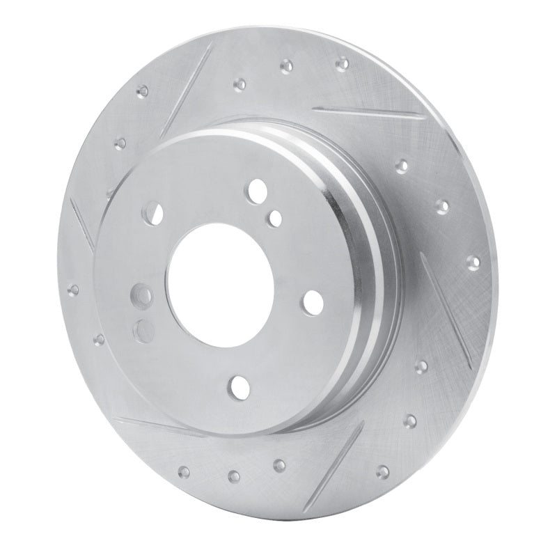R1 87-15 Chrysler Crossfire Rear Left Drilled & Slotted Silver Brake Rotor