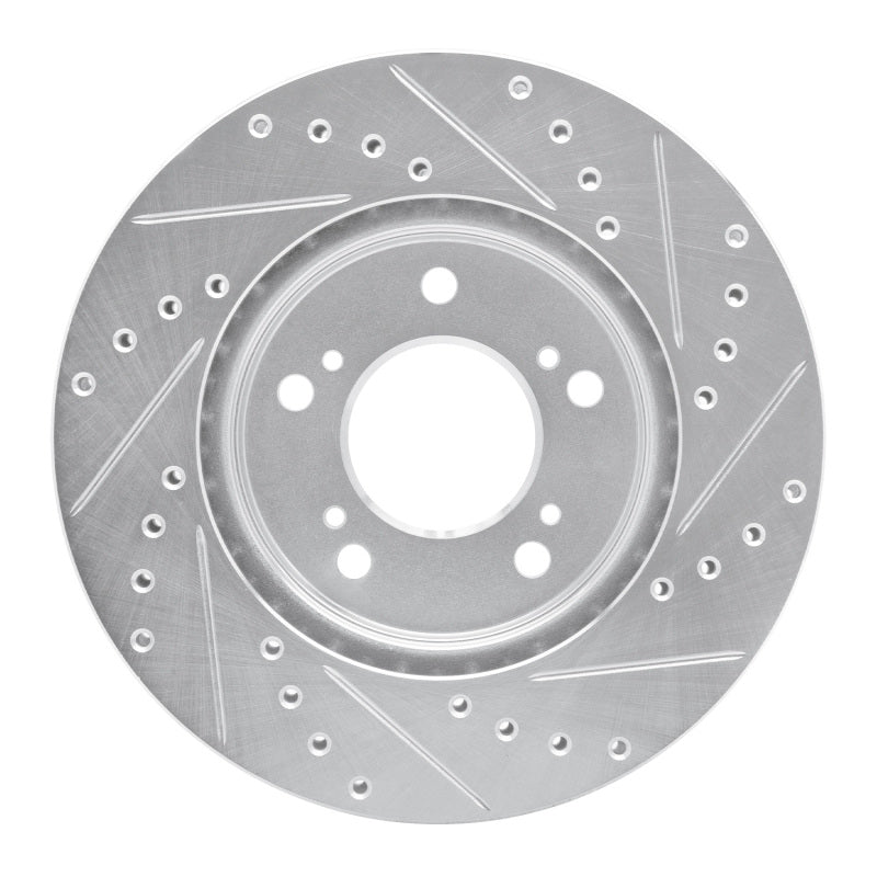 DFC 91-96 Acura NSX Front Left Drilled & Slotted Silver Brake Rotor