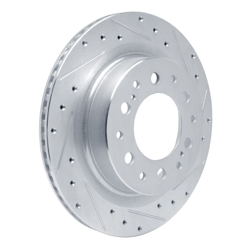 R1 2022-2025 Lexus GX550 Rear Right Drilled & Slotted Silver Brake Rotor