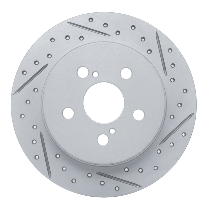 R1 09-24 Lexus CT200H Rear Right Drilled & Slotted Geo-Carbon Rotor