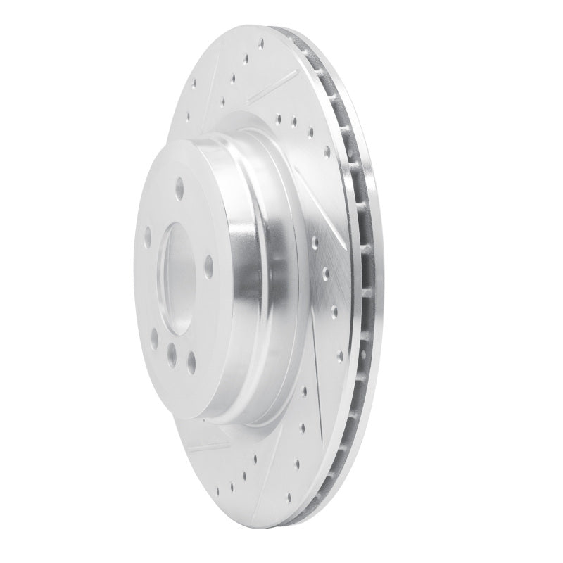 R1 06-15 BMW 335I xDrive Rear Left Drilled & Slotted Silver Brake Rotor