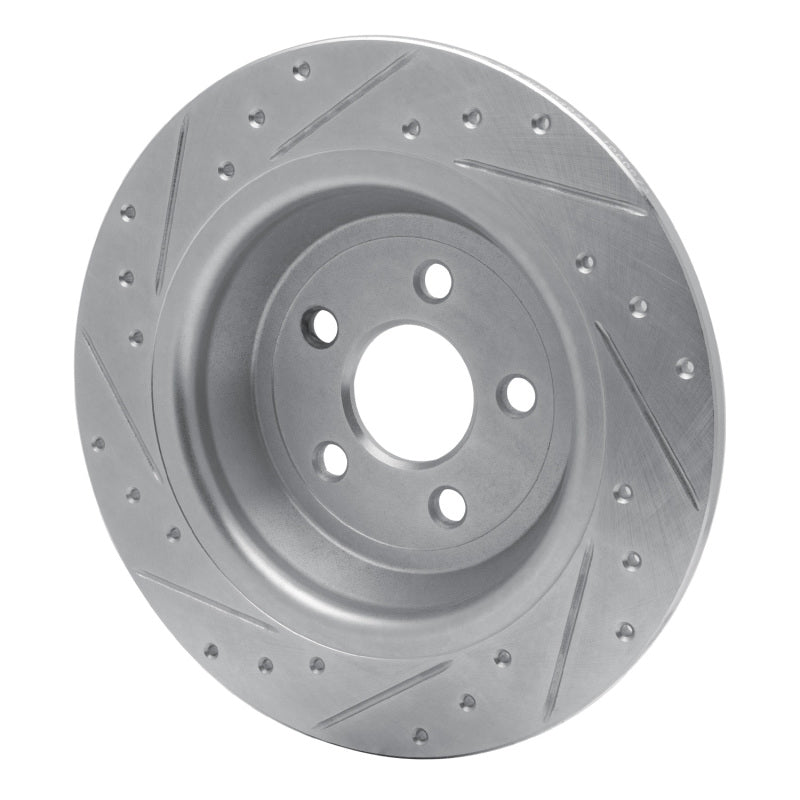 R1 15-24 Ford Fusion Rear Right Drilled & Slotted Silver Brake Rotor