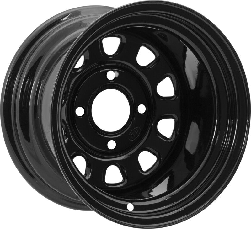ITP Delta Steel 12x7 / 4x110 BP / 4+3 Offset Black Wheel
